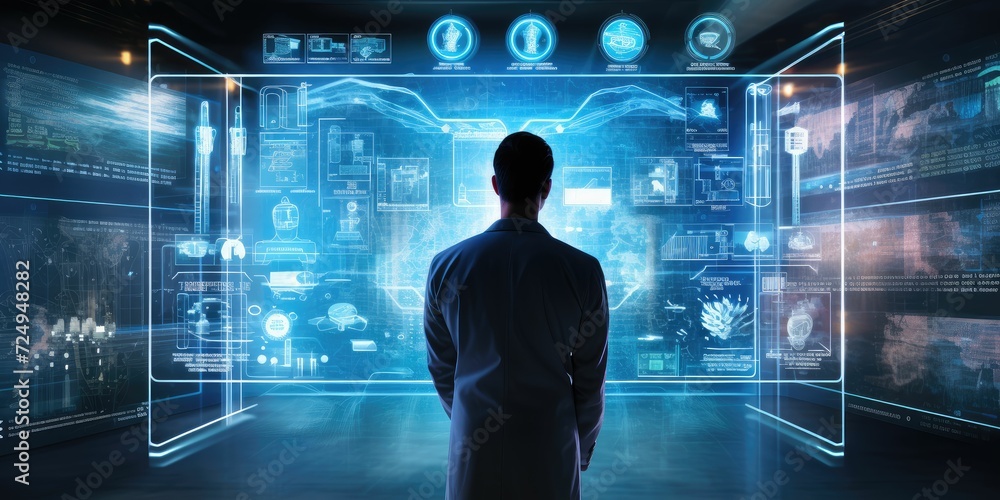 Poster new normal futuristic technology in smart automation industrial concept using artificial intelligenc