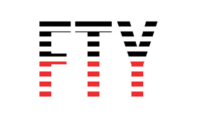 FTY three initial letter iconic line negative space minimal logo design vector template. monogram, abstract, wordmark, business, typography, minimalist, brand, company, flat, modern, unique, simple