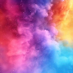 Colorful Smoke Nebula with Stars