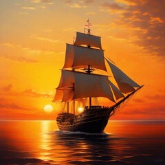 sailboat at sunset