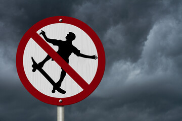 No Skateboarding Allowed Sign