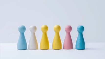 Businessmen Standing Wooden Blocks, Staff Recruitment, Headhunting, the Selection of a Leader from a Diverse Crowd, and Human Resources.
