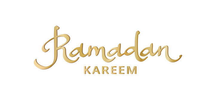 Ramadan kareem hand drawn calligraphy. Golden ramadan word isolated on transparent background. Arabic style lettering. For muslim holidays banners, cards, social media posts. Vector.