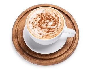 Creamy cappuccino isolated on white for your design projects. generative AI