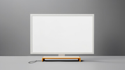 Blank LED Screen mockup on a table wall background