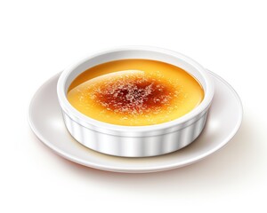 delicious creme brulee egg yolk sugar on isolated white, perfect for your design projects. generative AI