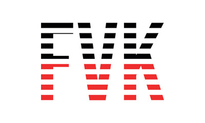 FVK three initial letter iconic line negative space minimal logo design vector template. monogram, abstract, wordmark, business, typography, minimalist, brand, company, flat, modern, unique, simple