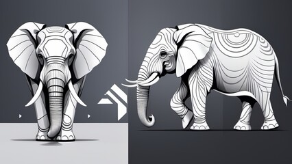 elephant drawing ai generated