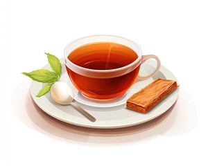 classic english breakfast tea on isolated white background for your design needs. generative AI