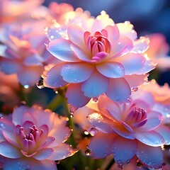 "AI-designed lotus flower: a fresh, glassy marvel, embodying a fantastical fusion of technology and nature in a captivating and innovative design."