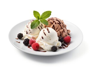 delicious gelato ice cream on isolated white, perfect for your design projects. generative AI