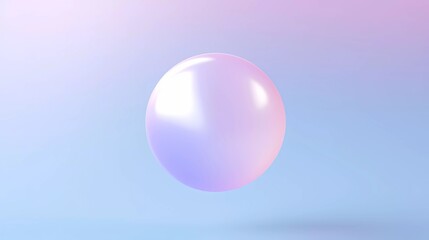 Clean and peaceful background of a perfect 3D ball floating in the air with soft, pastel colors. generative ai