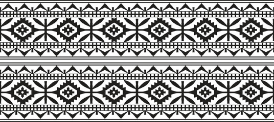 Textile fabric border motif pattern for a geometric oriental seamless pattern. Border decoration. Design for background, wallpaper, vector illustration, textile, batik, carpet, fabric, clothin