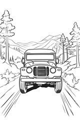Land Rover Defender Coloring Page, Colouring Design, Ai Generative