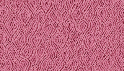 Pink Leaf Patterned Knitted Heart Texture. Knitted Heart Object With Love