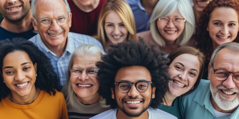 Fototapeta premium portrait of happy and different people