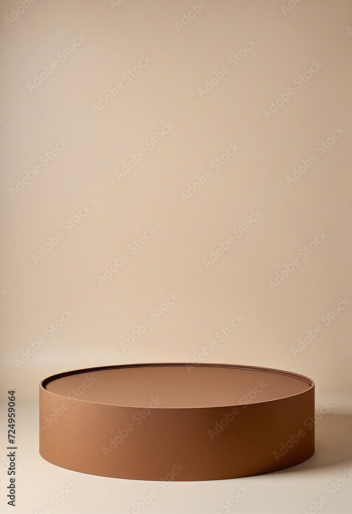 Aufkleber abstract trendy composition with empty round podium platform for product presentation and curve shap