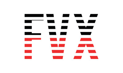 FVX three initial letter iconic line negative space minimal logo design vector template. monogram, abstract, wordmark, business, typography, minimalist, brand, company, flat, modern, unique, simple