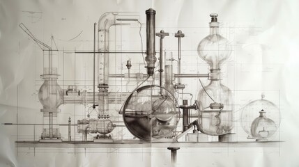 Industrial sketch drawings showcasing machine design concepts.