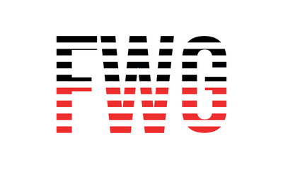 FWG three initial letter iconic line negative space minimal logo design vector template. monogram, abstract, wordmark, business, typography, minimalist, brand, company, flat, modern, unique, simple