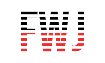 FWJ three initial letter iconic line negative space minimal logo design vector template. monogram, abstract, wordmark, business, typography, minimalist, brand, company, flat, modern, unique, simple