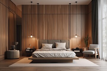 Interior Scene and Mockup, Modern Style Bed Room