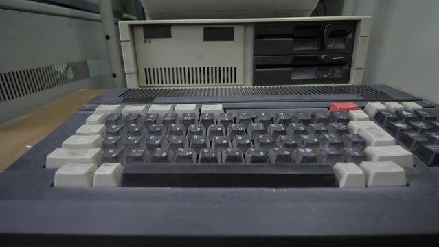 Old-Style Keyboard. Retro Personal Computer
