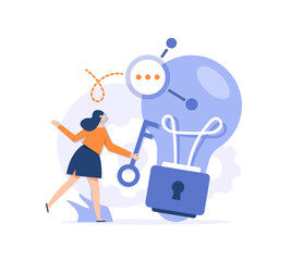 creative concept idea key to success, light bulb energy and symbol, search for new creative thoughts