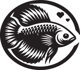 fish on black background