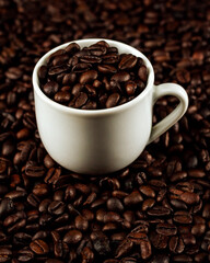 cup with coffee beans