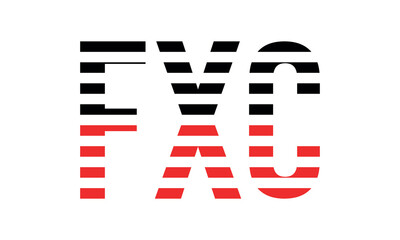 FXC three initial letter iconic line negative space minimal logo design vector template. monogram, abstract, wordmark, business, typography, minimalist, brand, company, flat, modern, unique, simple