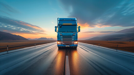 Frontal Perspective of a Majestic European Truck