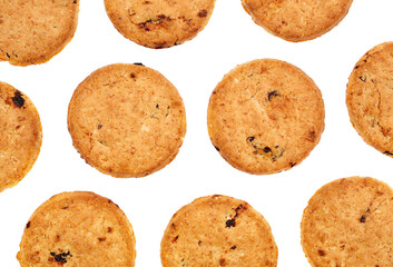 Integral biscuit with fruit isolated on white