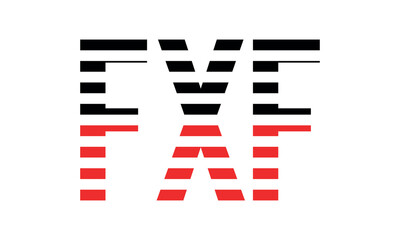 FXF three initial letter iconic line negative space minimal logo design vector template. monogram, abstract, wordmark, business, typography, minimalist, brand, company, flat, modern, unique, simple