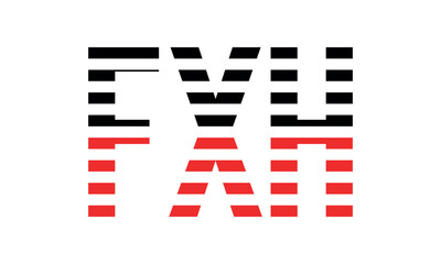 FXH three initial letter iconic line negative space minimal logo design vector template. monogram, abstract, wordmark, business, typography, minimalist, brand, company, flat, modern, unique, simple