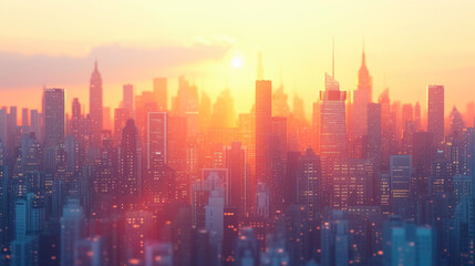 Fototapeta premium Urban Majesty: High-Rise Skylines in the Distance