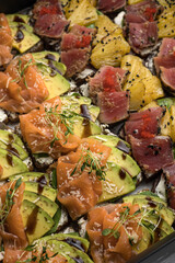 Catering boxes with delicious sandwiches.