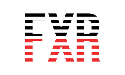 FXR three initial letter iconic line negative space minimal logo design vector template. monogram, abstract, wordmark, business, typography, minimalist, brand, company, flat, modern, unique, simple