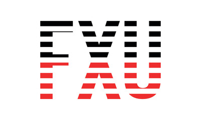 FXU three initial letter iconic line negative space minimal logo design vector template. monogram, abstract, wordmark, business, typography, minimalist, brand, company, flat, modern, unique, simple