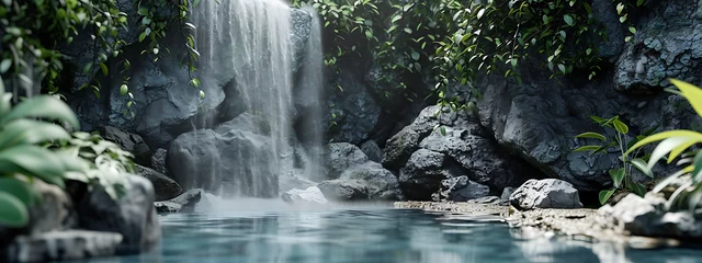 waterfall waterfall and stone pool in tropical 3d rdf © SilverDP