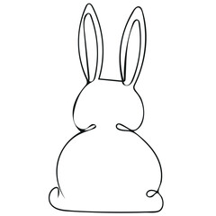 logo, image of a hare drawn in one line, back view, no background