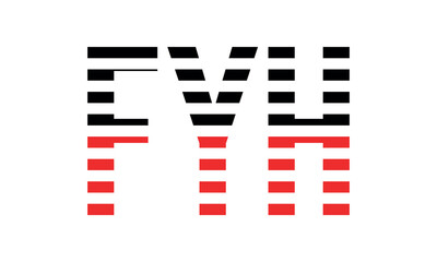 FYH three initial letter iconic line negative space minimal logo design vector template. monogram, abstract, wordmark, business, typography, minimalist, brand, company, flat, modern, unique, simple