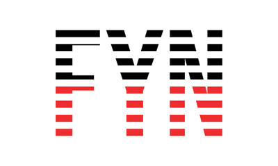 FYN three initial letter iconic line negative space minimal logo design vector template. monogram, abstract, wordmark, business, typography, minimalist, brand, company, flat, modern, unique, simple