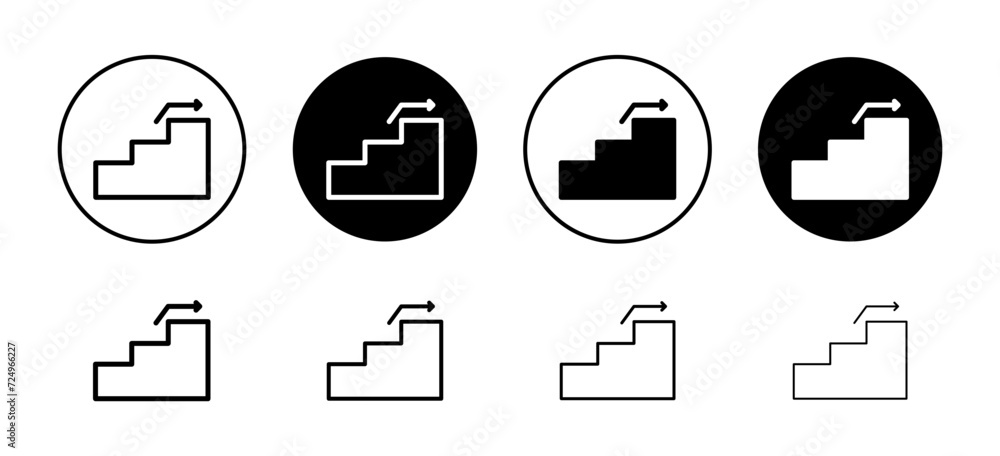 Poster next steps vector icon set collection. next steps outline flat icon.