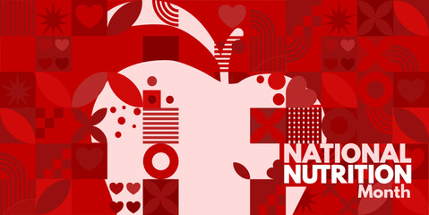 National Nutrition month-vector illustration, banner