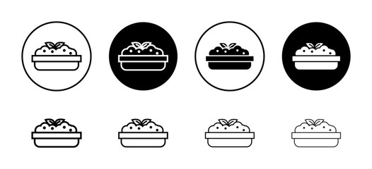 Risotto vector icon set collection. Risotto Outline flat Icon.