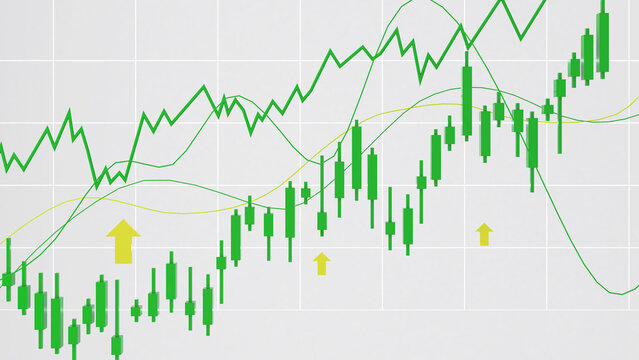 green stock chart uptrend,stock market up,business finance and investment,3d rendering