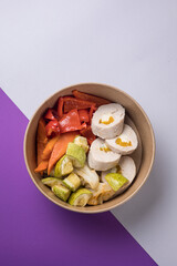 Delivery of meat dishes. Close-ups