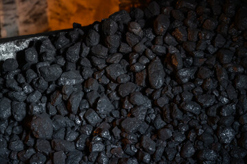 Coal Industry and Energy: A Closeup of Natural Black Coals for Fuel and Power