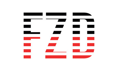 FZD three initial letter iconic line negative space minimal logo design vector template. monogram, abstract, wordmark, business, typography, minimalist, brand, company, flat, modern, unique, simple